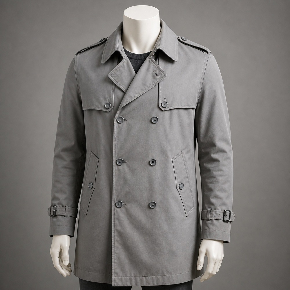 VTG 90's Towne by London Fog Taupe Double Breasted Trench 0 Reg Zip Out Liner